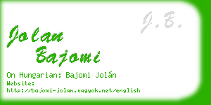jolan bajomi business card